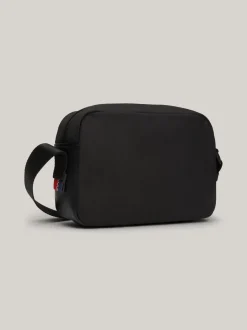 Torebki Na Pasku*Tommy Hilfiger Torba Na Ramię Z Logo Powlekanym Gumą BLACK