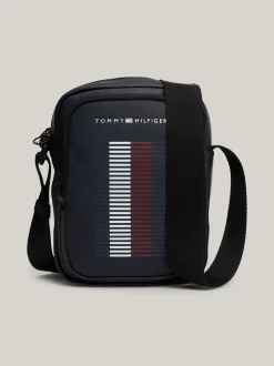 Torebki Na Pasku*Tommy Hilfiger Torba Reporterska Z Fakturą Piki SPACE BLUE