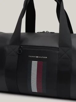 Duże Torby*Tommy Hilfiger Torba Sportowa Z Fakturą Piki Na Kieszonce BLACK
