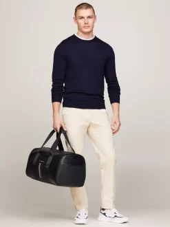 Duże Torby*Tommy Hilfiger Torba Sportowa Z Odpinanym Paskiem Z Logo BLACK