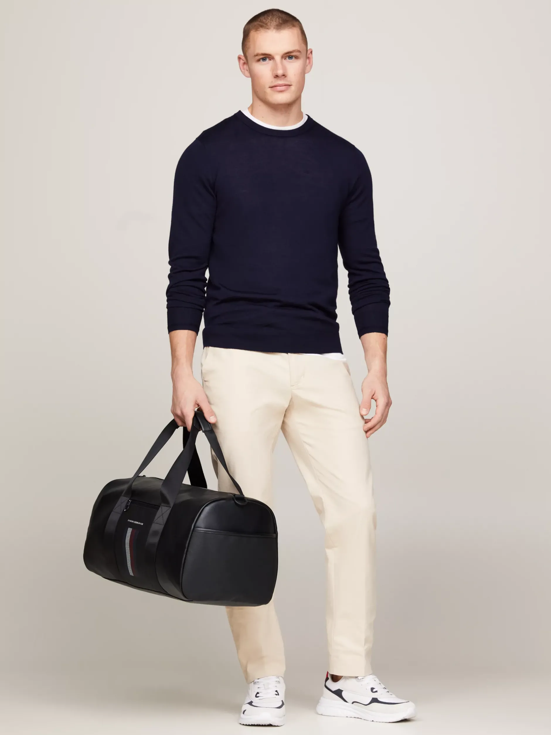Duże Torby*Tommy Hilfiger Torba Sportowa Z Odpinanym Paskiem Z Logo BLACK