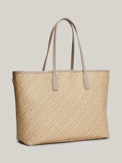 Torebki Tote*Tommy Hilfiger Torba TH Monoplay Z Przegrodą Na Laptopa BEIGE