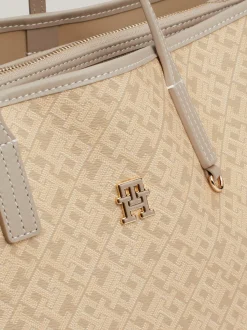 Torebki Tote*Tommy Hilfiger Torba TH Monoplay Z Przegrodą Na Laptopa BEIGE