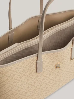 Torebki Tote*Tommy Hilfiger Torba TH Monoplay Z Przegrodą Na Laptopa BEIGE