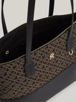Torebki Tote*Tommy Hilfiger Torba Typu Tote TH Jaquard BLACK