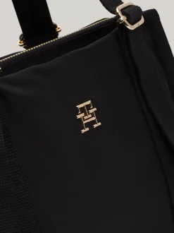 Torebki Tote*Tommy Hilfiger Torba Typu Tote Z Monogramem TH BLACK
