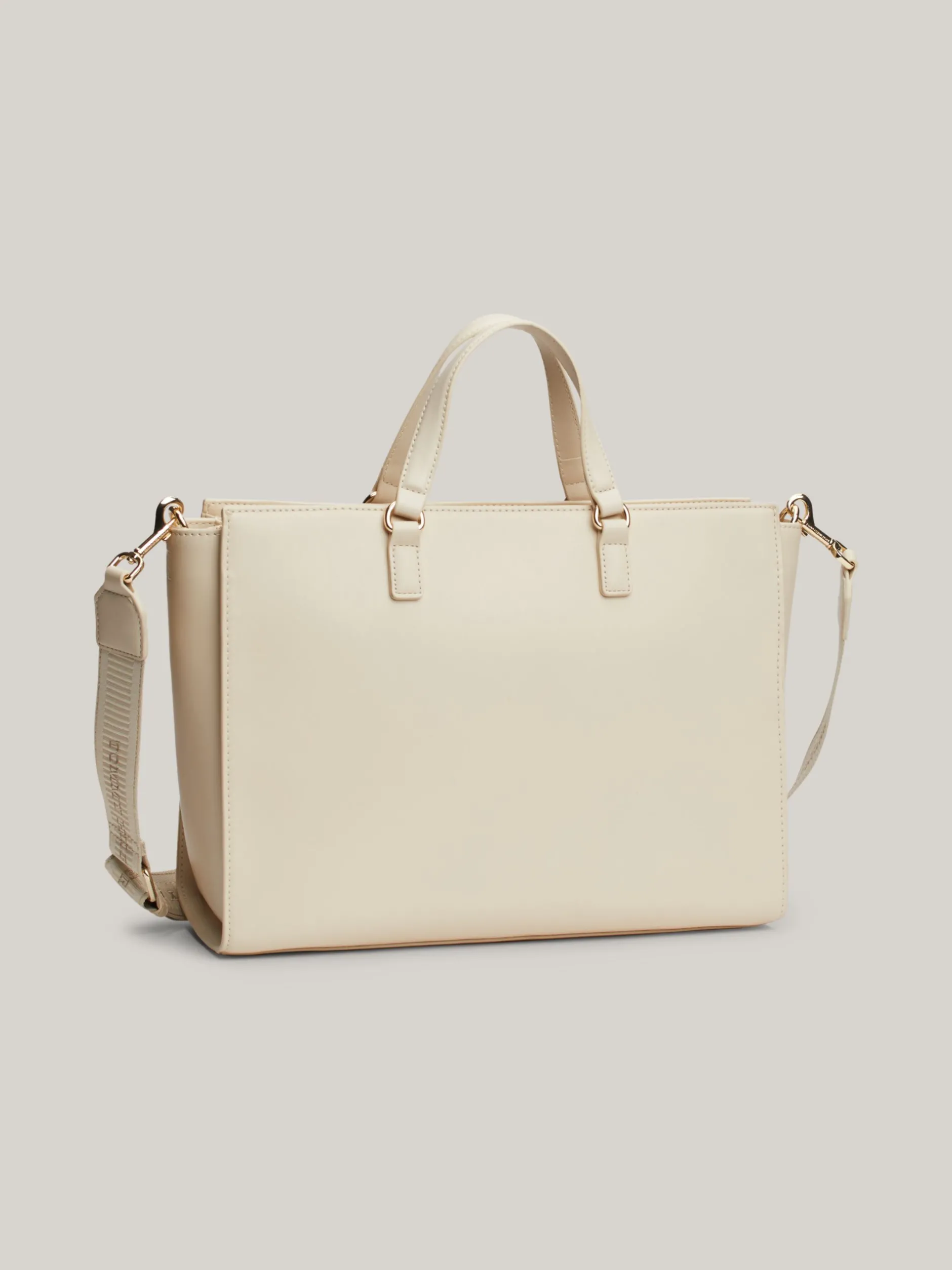 Torebki Tote*Tommy Hilfiger Torba Typu Tote Z Monogramem TH I Logo CLASSIC BEIGE