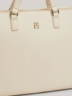 Torebki Tote*Tommy Hilfiger Torba Typu Tote Z Monogramem TH I Logo CLASSIC BEIGE