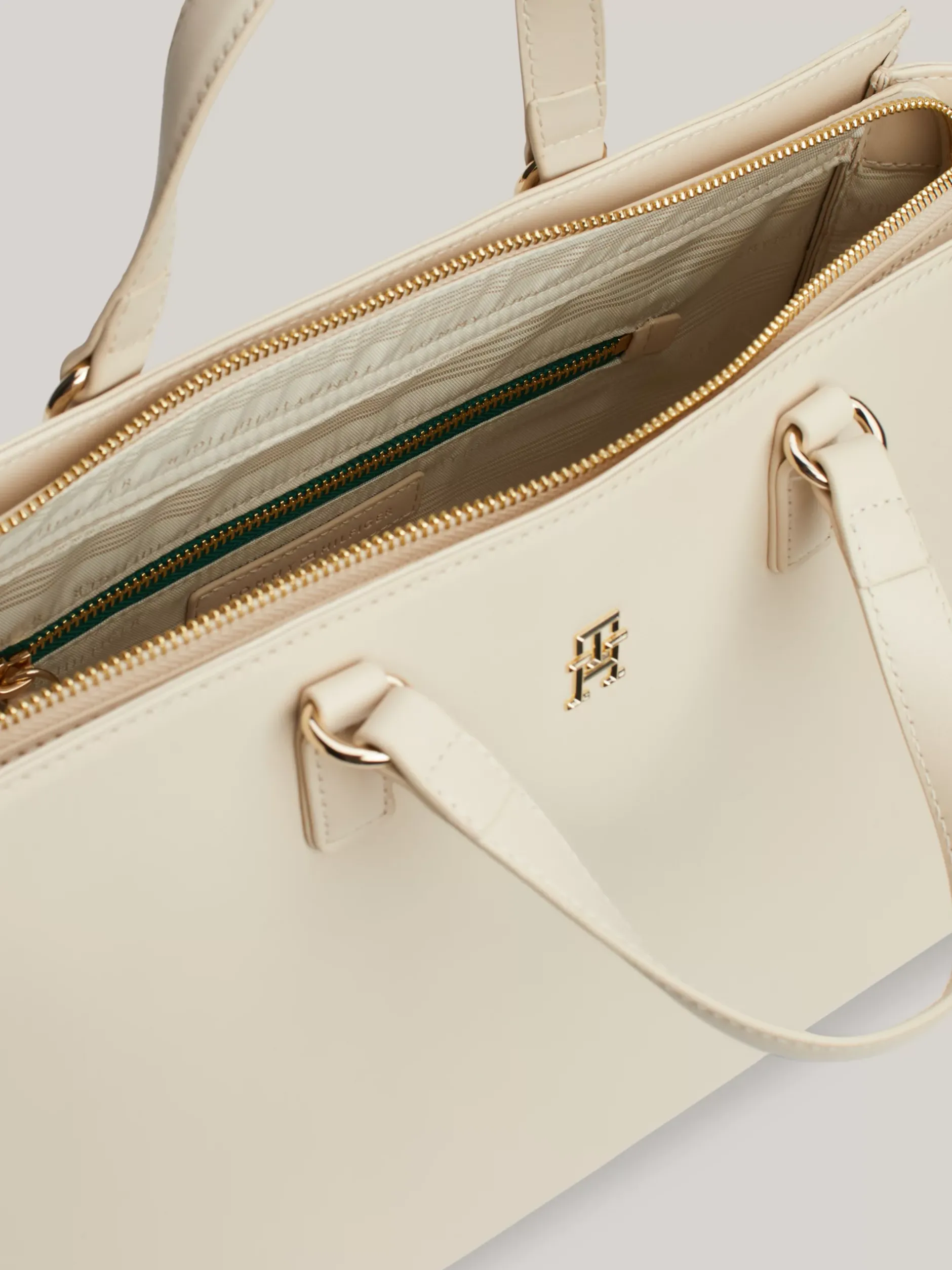 Torebki Tote*Tommy Hilfiger Torba Typu Tote Z Monogramem TH I Logo CLASSIC BEIGE