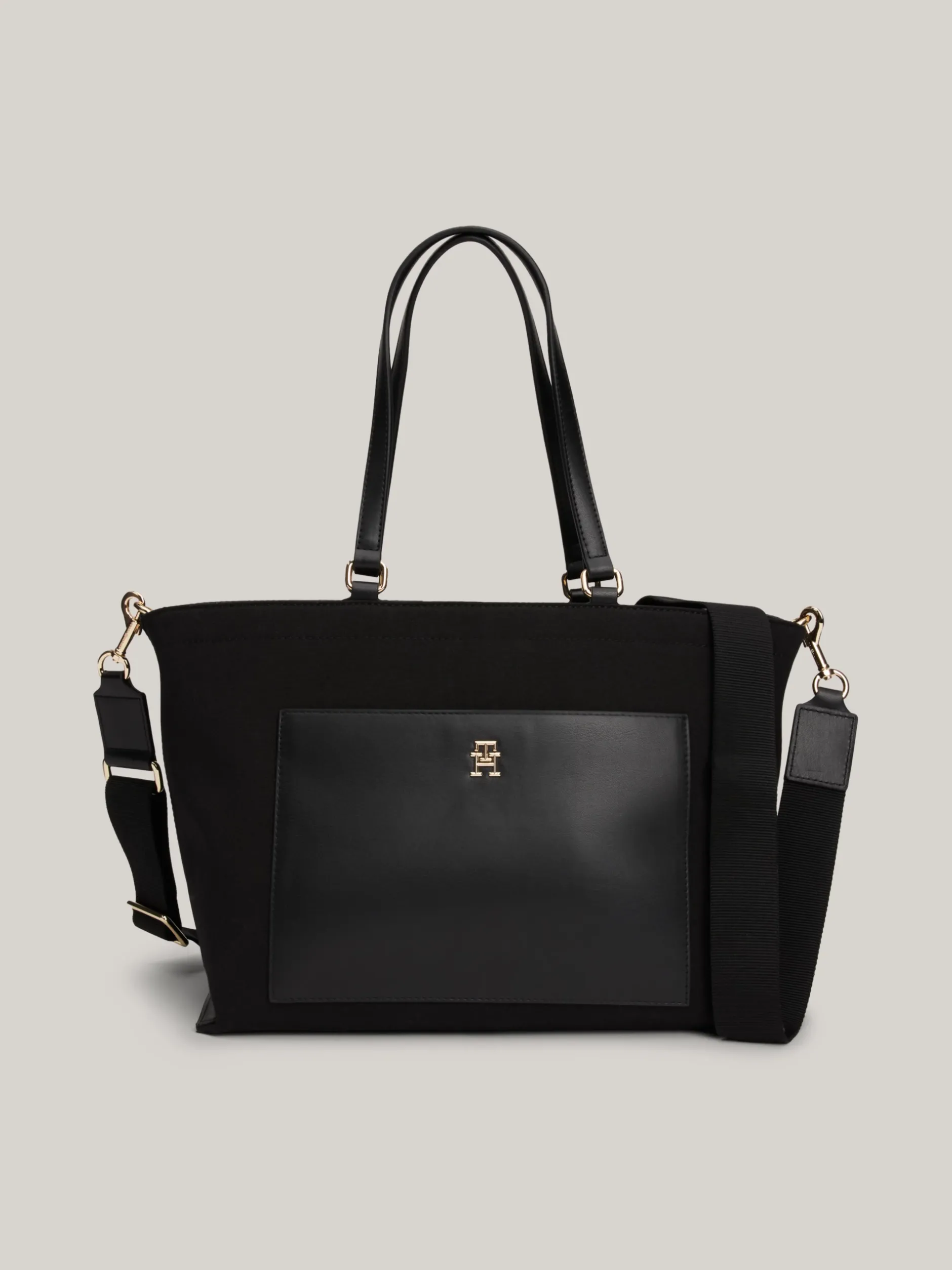 Torebki Tote*Tommy Hilfiger Torba Typu Tote Z Paskiem BLACK