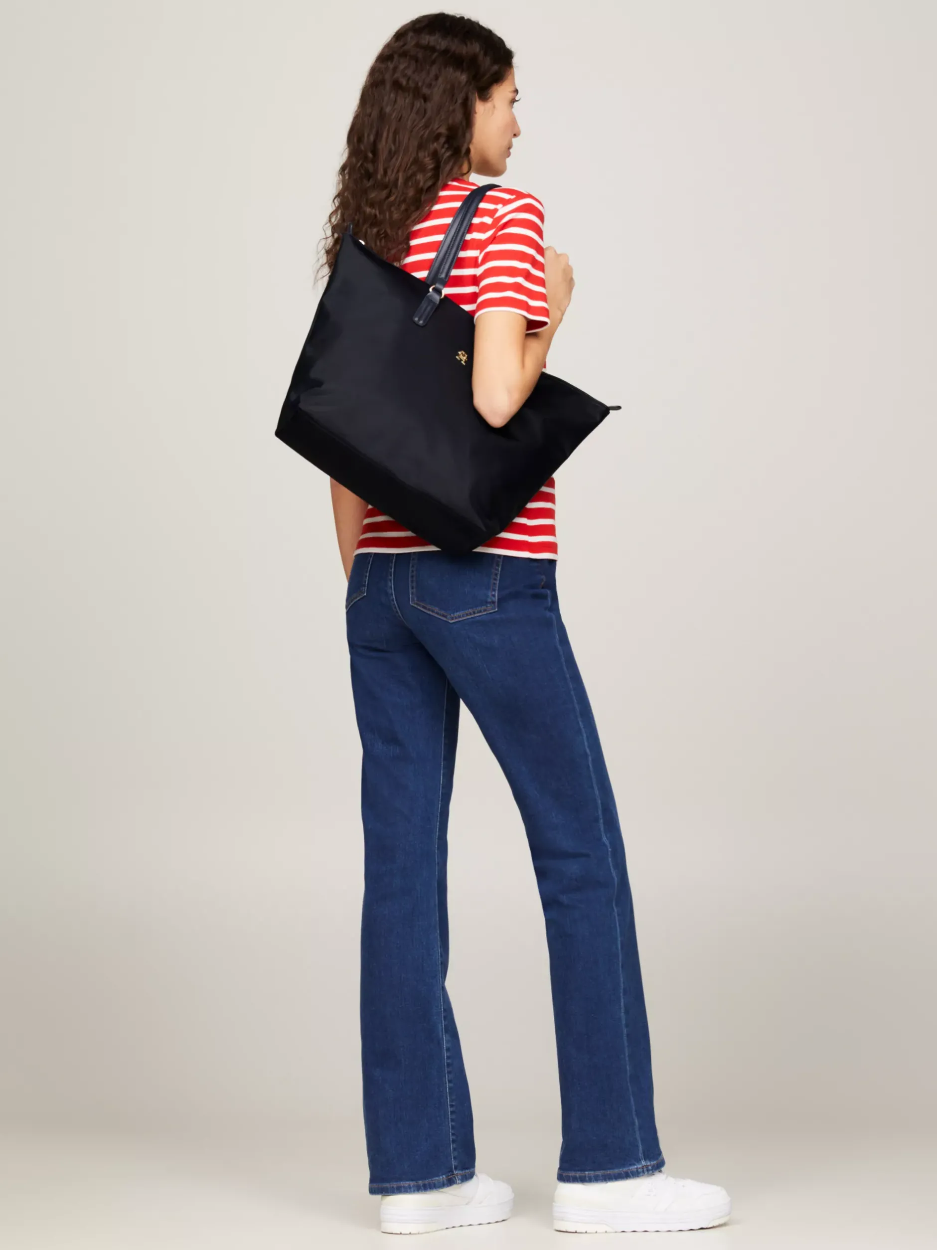 Torebki Tote*Tommy Hilfiger Torba Typu Tote Z Sygnowaną Tasiemką SPACE BLUE
