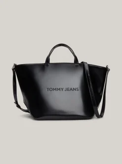 Torebki Tote*Tommy Hilfiger Torebka Essential Typu Tote Z Wytłoczonym Logo BLACK