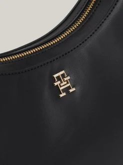 Torby Na Ramię*Tommy Hilfiger Torebka Hobo Z Monogramem TH BLACK
