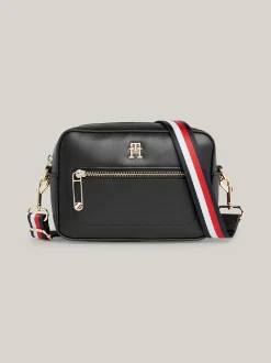 Torebki Na Pasku*Tommy Hilfiger Torebka Iconic Z Sygnowanym Paskiem Na Ramię BLACK