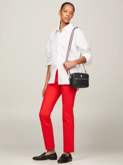 Torebki Na Pasku*Tommy Hilfiger Torebka Iconic Z Sygnowanym Paskiem Na Ramię BLACK