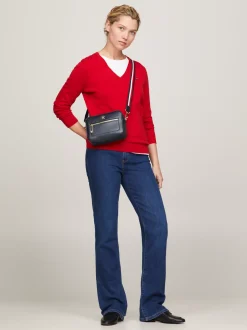 Torebki Na Pasku*Tommy Hilfiger Torebka Iconic Z Sygnowanym Paskiem Na Ramię SPACE BLUE