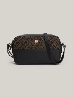 Torebki Na Pasku*Tommy Hilfiger Torebka Na Aparat TH Jaquard Z Monogramem BLACK
