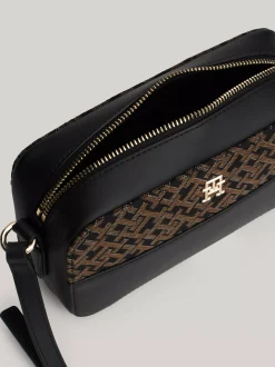 Torebki Na Pasku*Tommy Hilfiger Torebka Na Aparat TH Jaquard Z Monogramem BLACK