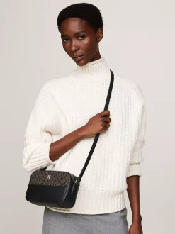 Torebki Na Pasku*Tommy Hilfiger Torebka Na Aparat TH Jaquard Z Monogramem BLACK