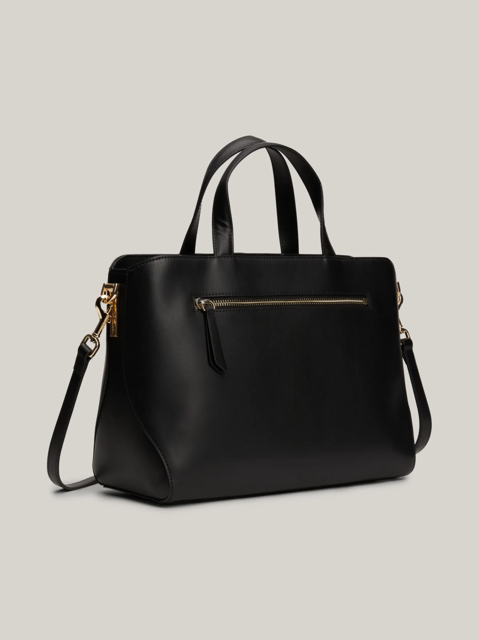 Torebki Tote*Tommy Hilfiger Torebka Na Pasku Heritage Z Plakietką BLACK