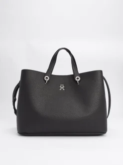 Torebki-Worki*Tommy Hilfiger Torebka Na Pasku TH Emblem BLACK
