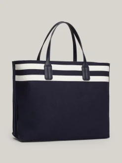 Torebki-Worki*Tommy Hilfiger Torebka Na Pasku Z Mieszanki Wełny TH Mongoram SPACE BLUE