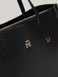 Torebki Na Pasku*Tommy Hilfiger Torebka Na Pasku Z Monogramem TH I Logo BLACK