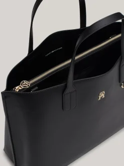 Torebki Na Pasku*Tommy Hilfiger Torebka Na Pasku Z Monogramem TH I Logo BLACK