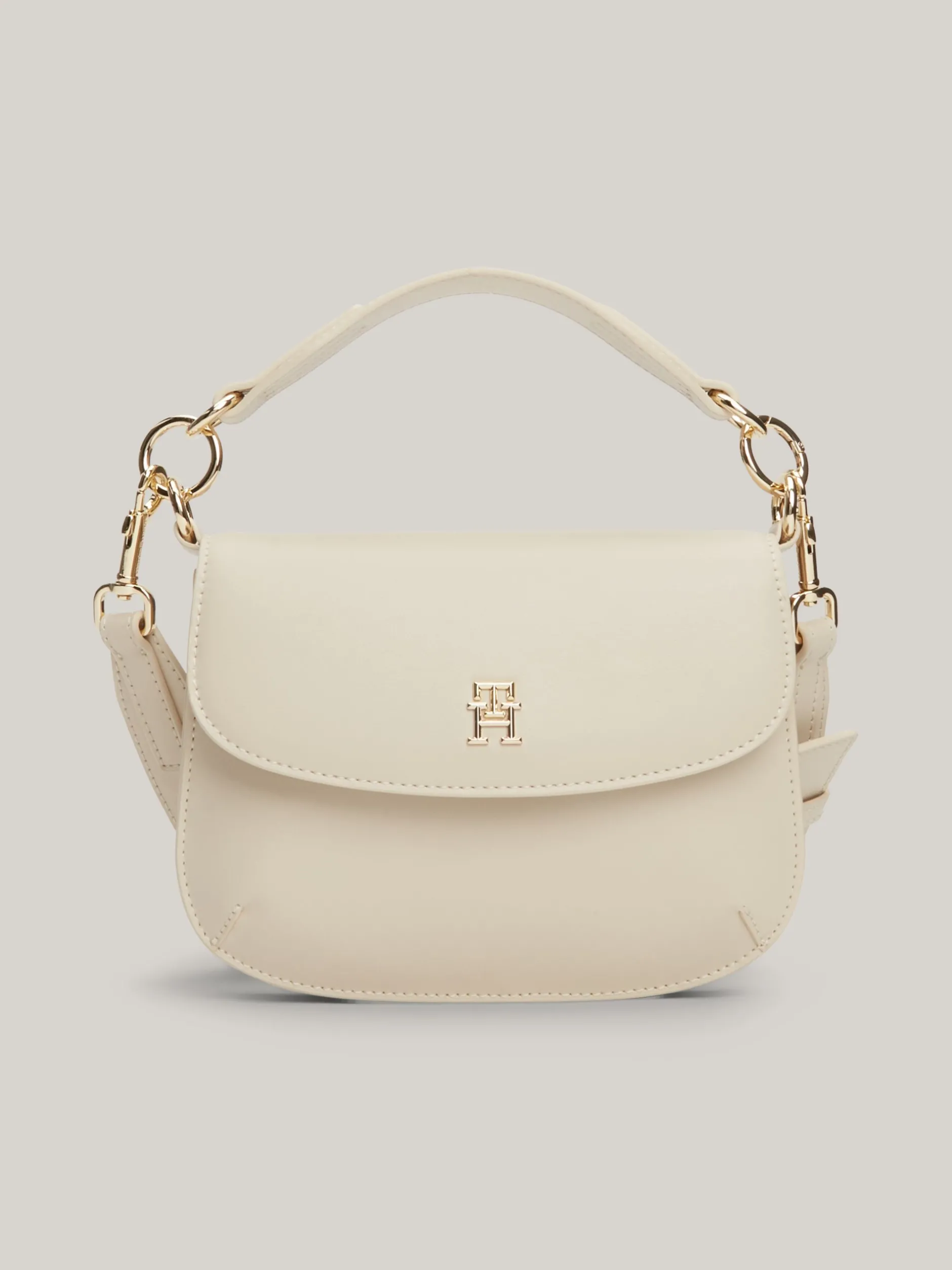 Torebki Na Pasku*Tommy Hilfiger Torebka Na Ramię Chic Z Zapięciem Na Zatrzask CLASSIC BEIGE