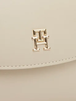 Torebki Na Pasku*Tommy Hilfiger Torebka Na Ramię Chic Z Zapięciem Na Zatrzask CLASSIC BEIGE