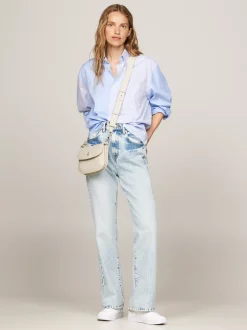 Torebki Na Pasku*Tommy Hilfiger Torebka Na Ramię Chic Z Zapięciem Na Zatrzask CLASSIC BEIGE