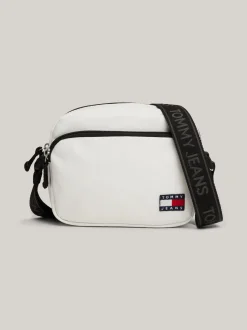 Torebki Na Pasku*Tommy Hilfiger Torebka Na Ramię Essential Z Logo ANCIENT WHITE
