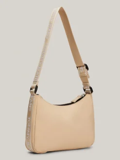 Torby Na Ramię*Tommy Hilfiger Torebka Na Ramię Essential Z Powtórzonym Logo GENTLE GOLD