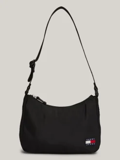 Torby Na Ramię*Tommy Hilfiger Torebka Na Ramię Essential Z Powtórzonym Logo BLACK