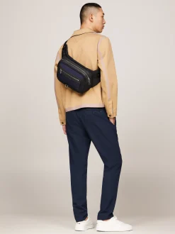 Torebki Na Pasku*Tommy Hilfiger Torebka Na Ramię Z Logo SPACE BLUE