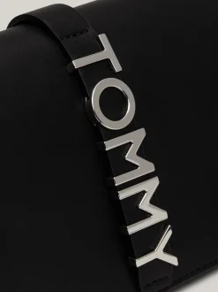 Torebki Na Pasku*Tommy Hilfiger Torebka Na Ramię Z Logo City Na Klapce BLACK