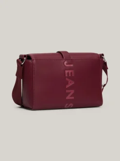Torebki Na Pasku*Tommy Hilfiger Torebka Na Ramię Z Logo City Na Klapce DEEP ROUGE