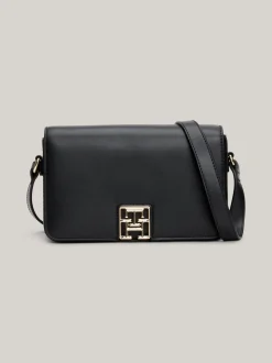 Torebki Na Pasku*Tommy Hilfiger Torebka Na Ramię Z Monogramem TH BLACK