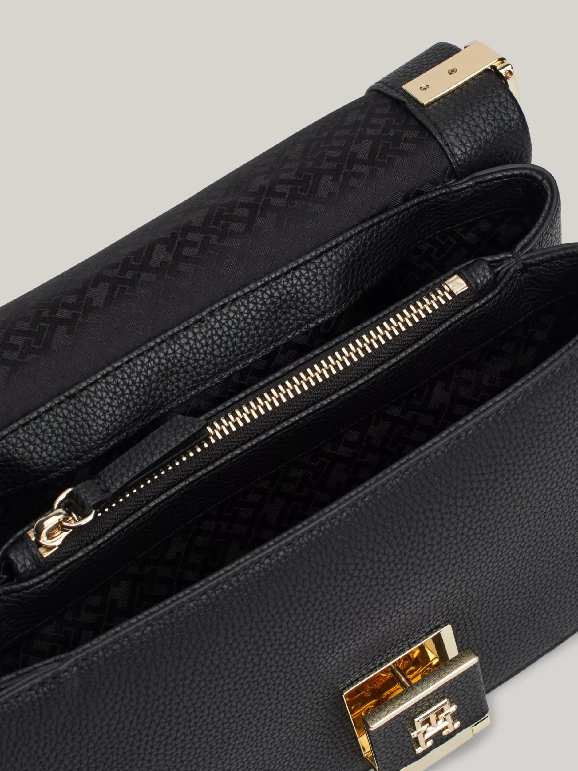 Torby Na Ramię*Tommy Hilfiger Torebka Na Ramię Z Monogramem TH BLACK