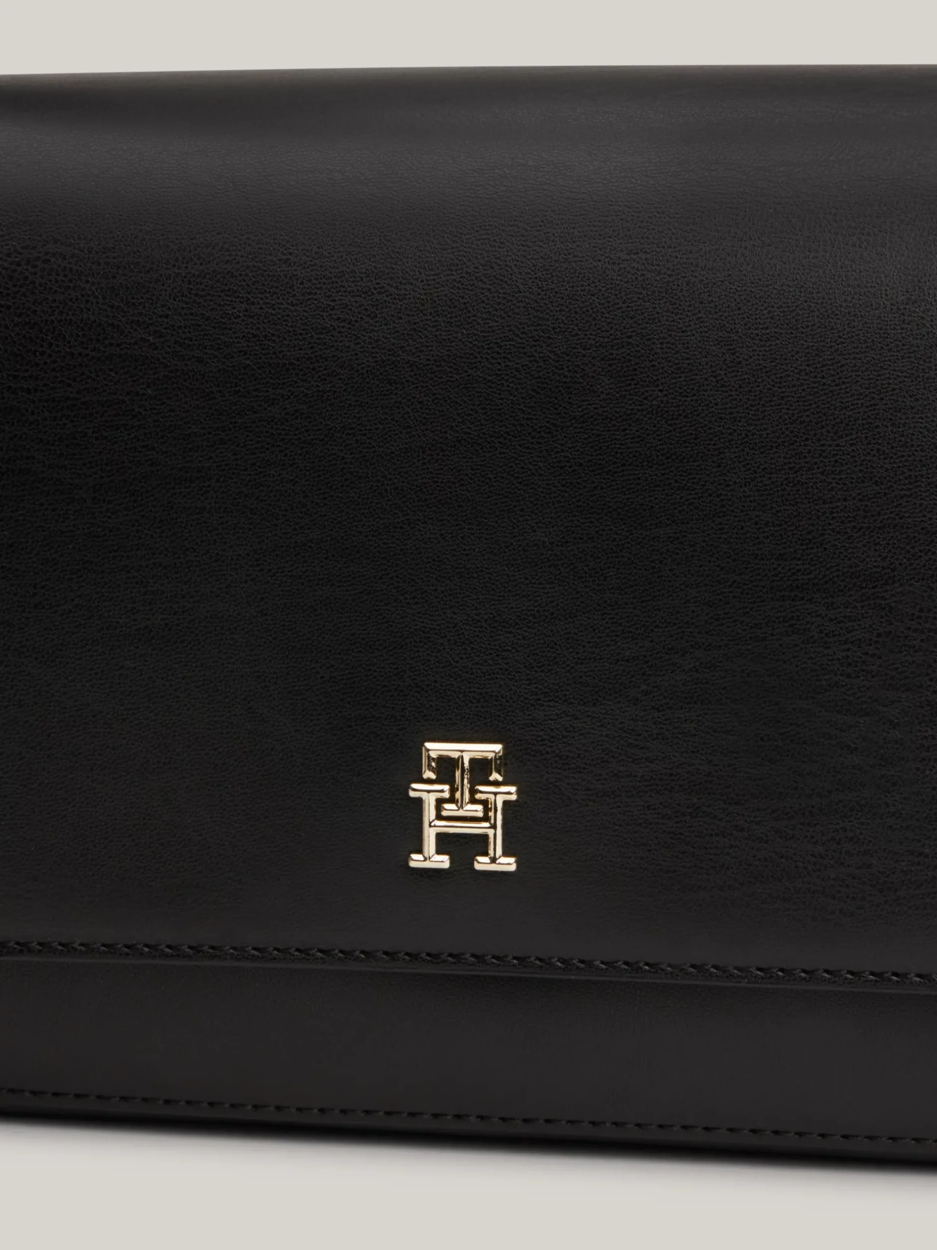 Torby Na Ramię*Tommy Hilfiger Torebka Na Ramię Z Parcianym Paskiem BLACK