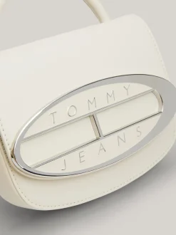 Torebki Na Pasku*Tommy Hilfiger Torebka Na Ramię Z Plakietką Z Logo NEWSPRINT