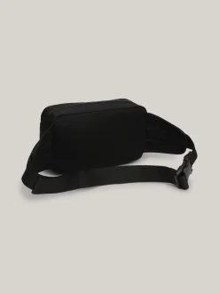 Torebki Na Pasku*Tommy Hilfiger Torebka Na Ramię Z Powtórzonym Logo Na Pasku BLACK