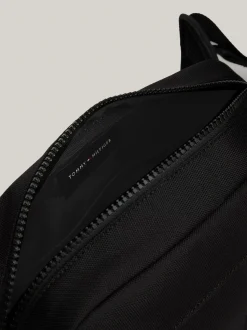 Torebki Na Pasku*Tommy Hilfiger Torebka Na Ramię Z Powtórzonym Logo Na Pasku BLACK
