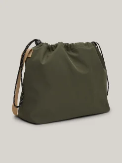 Torebki Na Pasku*Tommy Hilfiger Torebka Na Ramię Z Troczkami Ze Stoperem PEWTER GREEN