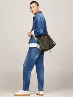 Torebki Na Pasku*Tommy Hilfiger Torebka Na Ramię Z Troczkami Ze Stoperem PEWTER GREEN