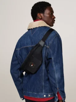 Torebki Na Pasku*Tommy Hilfiger Torebka Nerka O Mieszanej Fakturze BLACK