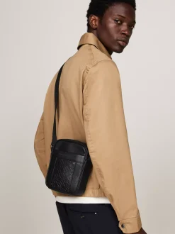 Torebki Na Pasku*Tommy Hilfiger Torebka Reporterka TH Monogram BLACK