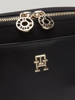 Torebki Na Pasku*Tommy Hilfiger Torebka Z Dwukierunkowym Zamkiem TH Monogram BLACK