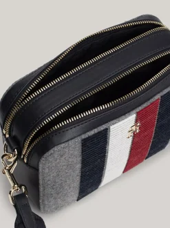 Torebki Na Pasku*Tommy Hilfiger Torebka Z Mieszanki Wełny Z Monogramem TH MID GREY HEATHER