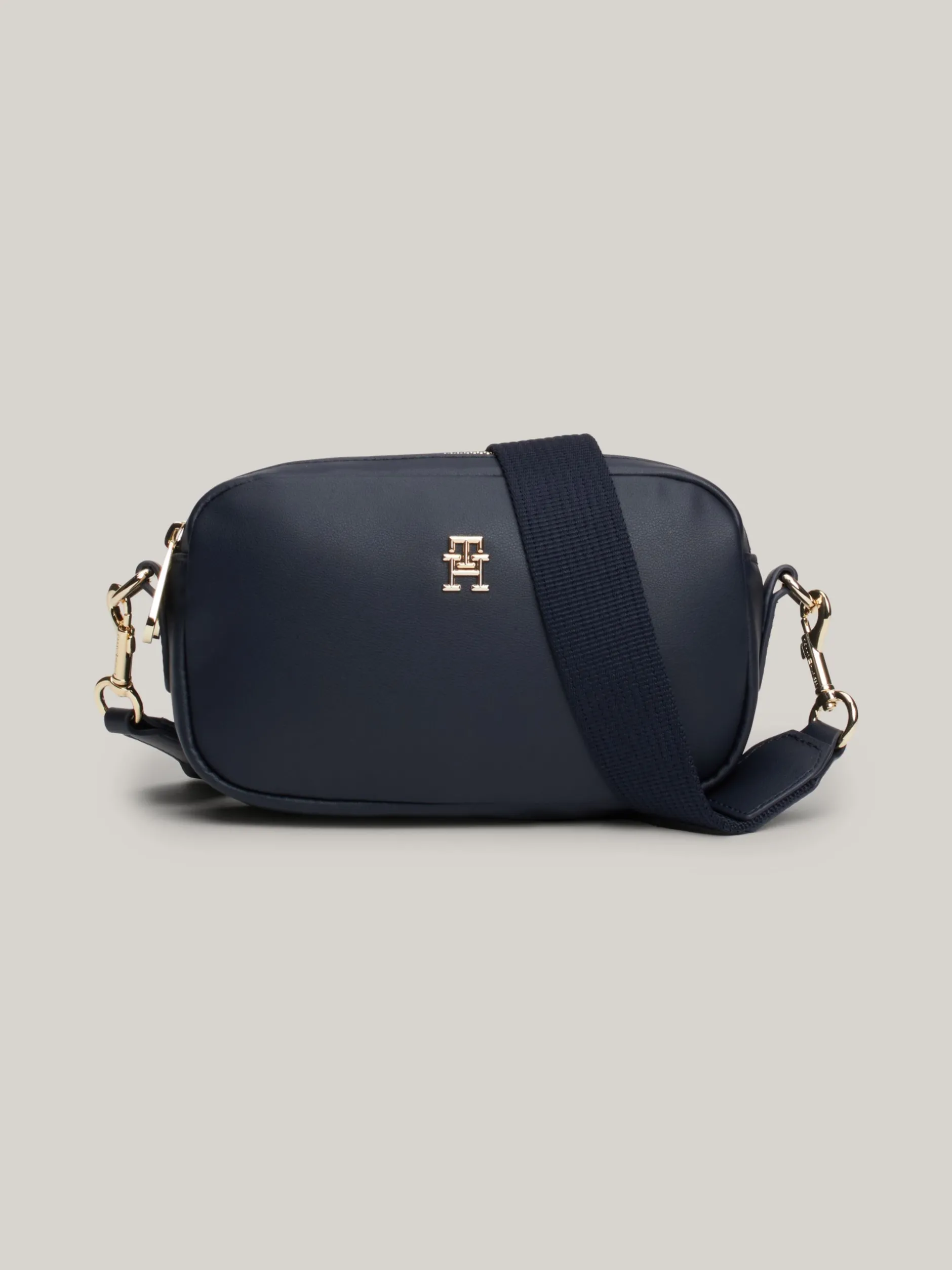 Torebki Na Pasku*Tommy Hilfiger Torebka Z Plakietką Z Monogramem TH SPACE BLUE